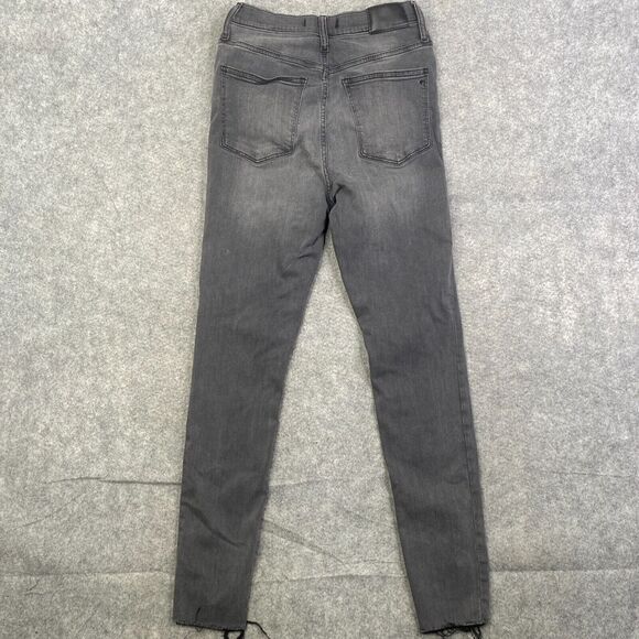 MadeWell 10' HIGH-RISE Skinny Jeans 27 Gray Faded Raw Hem - Picture 12 of 14